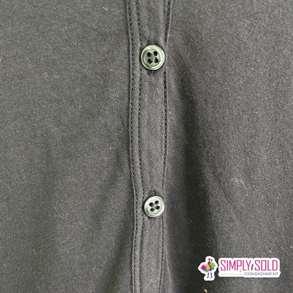 Hartford Women's Long Sleeve Shirt Black 100% Cotton Button Front  4-6 $170 - Picture 4 of 4